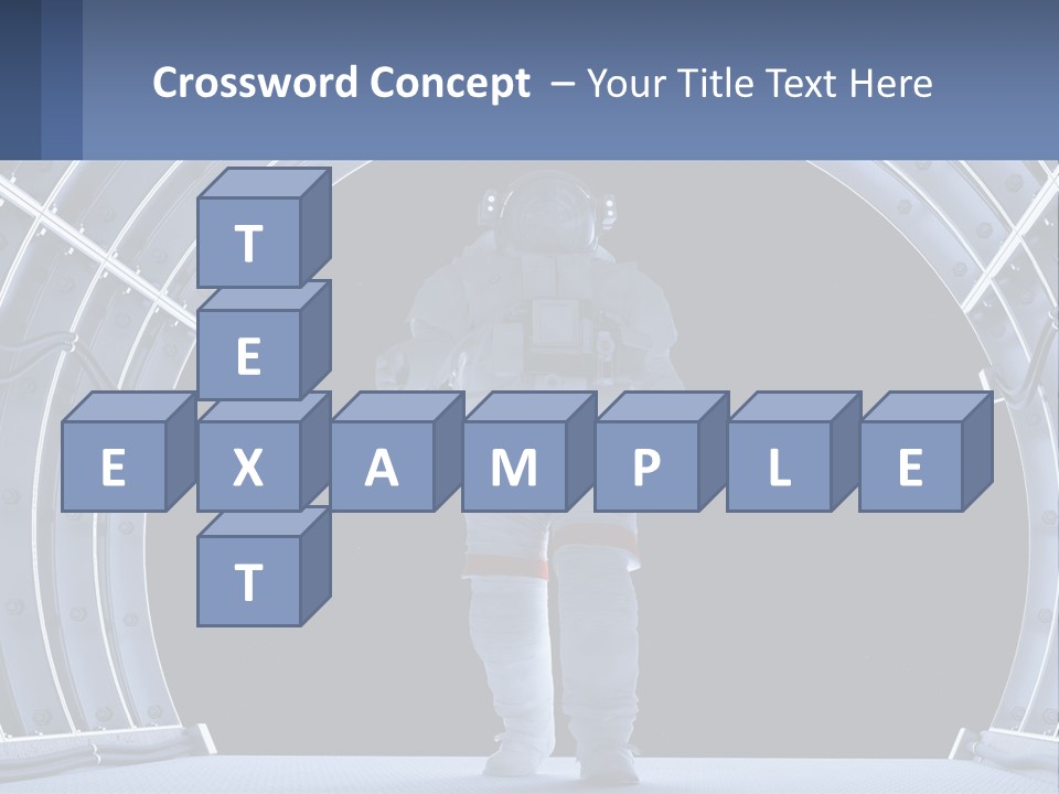 A Man In A Space Suit Is Walking Through A Tunnel PowerPoint Template