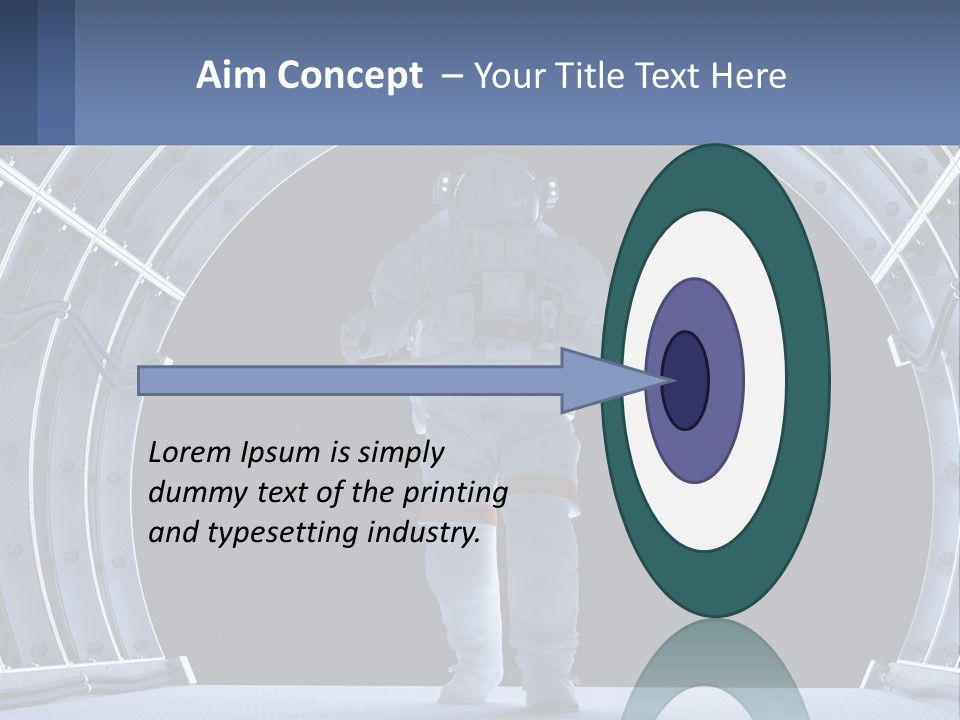 A Man In A Space Suit Is Walking Through A Tunnel PowerPoint Template