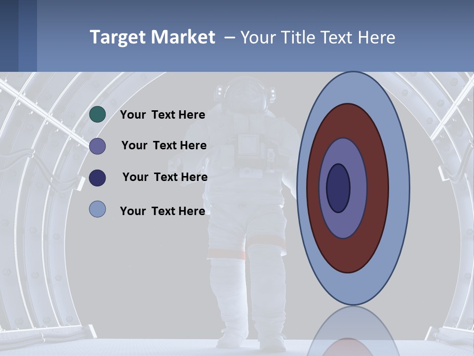 A Man In A Space Suit Is Walking Through A Tunnel PowerPoint Template