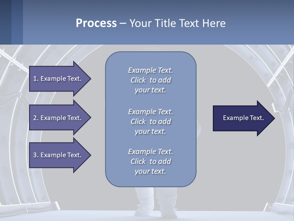 A Man In A Space Suit Is Walking Through A Tunnel PowerPoint Template