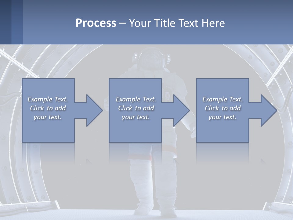 A Man In A Space Suit Is Walking Through A Tunnel PowerPoint Template