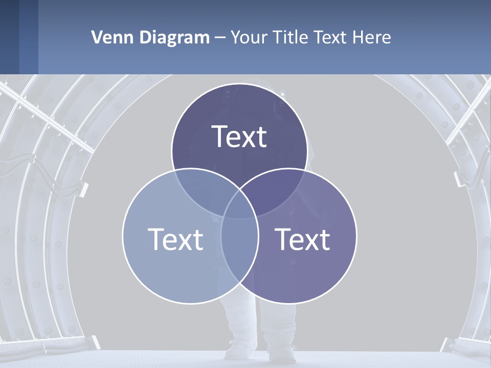 A Man In A Space Suit Is Walking Through A Tunnel PowerPoint Template