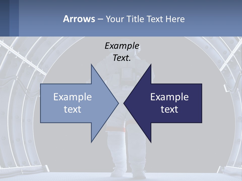 A Man In A Space Suit Is Walking Through A Tunnel PowerPoint Template