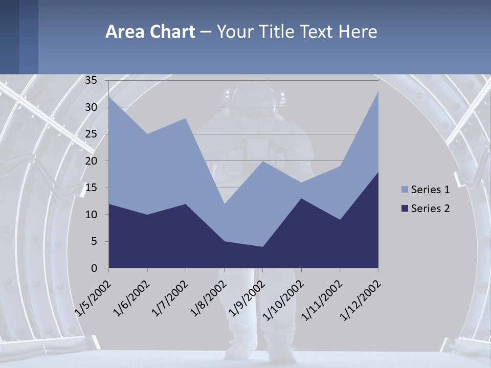 A Man In A Space Suit Is Walking Through A Tunnel PowerPoint Template