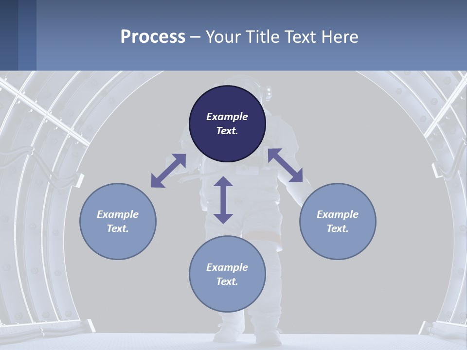 A Man In A Space Suit Is Walking Through A Tunnel PowerPoint Template