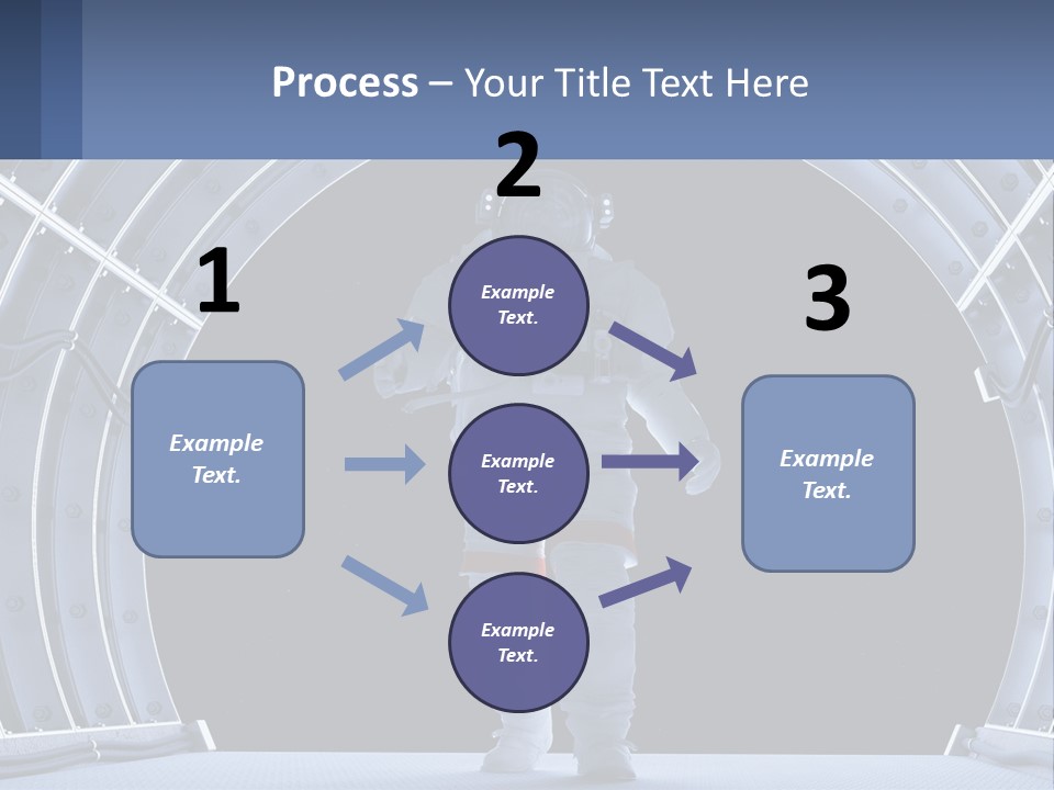 A Man In A Space Suit Is Walking Through A Tunnel PowerPoint Template