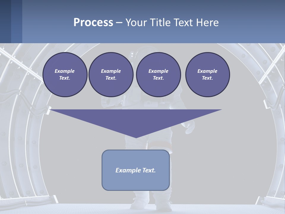 A Man In A Space Suit Is Walking Through A Tunnel PowerPoint Template