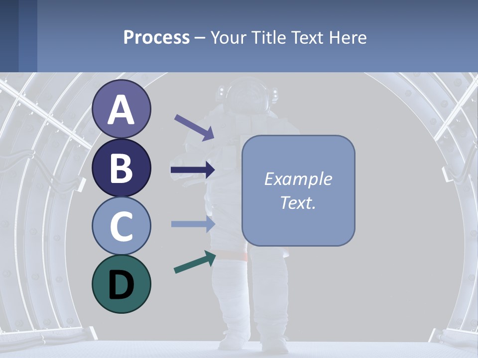 A Man In A Space Suit Is Walking Through A Tunnel PowerPoint Template