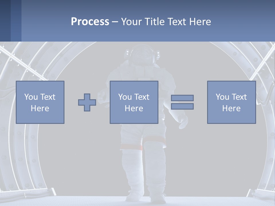 A Man In A Space Suit Is Walking Through A Tunnel PowerPoint Template
