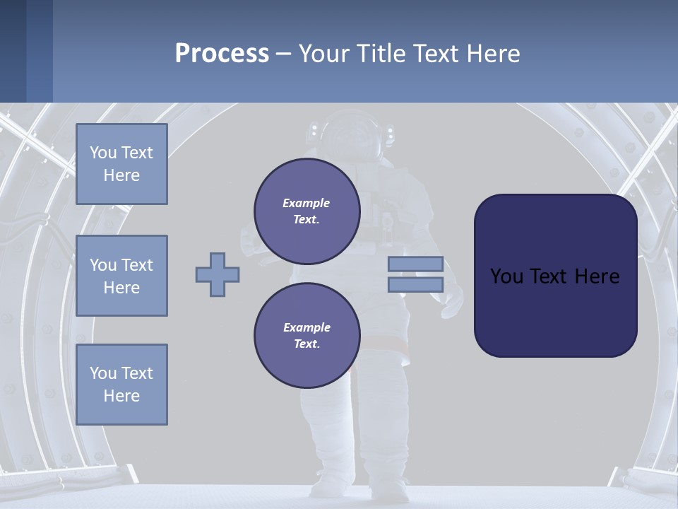 A Man In A Space Suit Is Walking Through A Tunnel PowerPoint Template