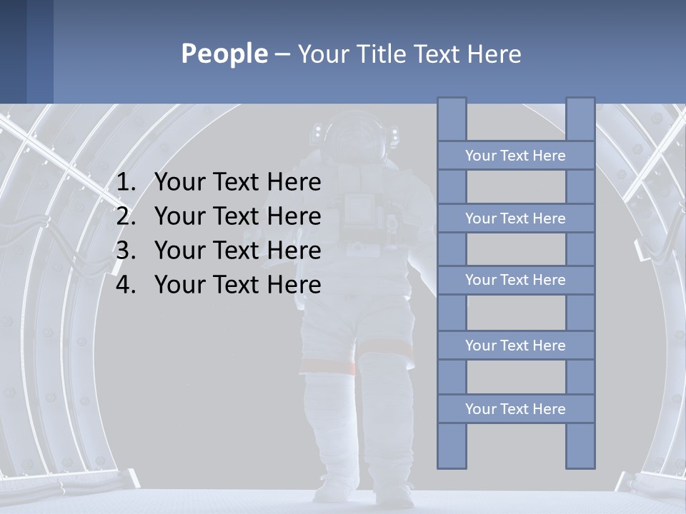 A Man In A Space Suit Is Walking Through A Tunnel PowerPoint Template
