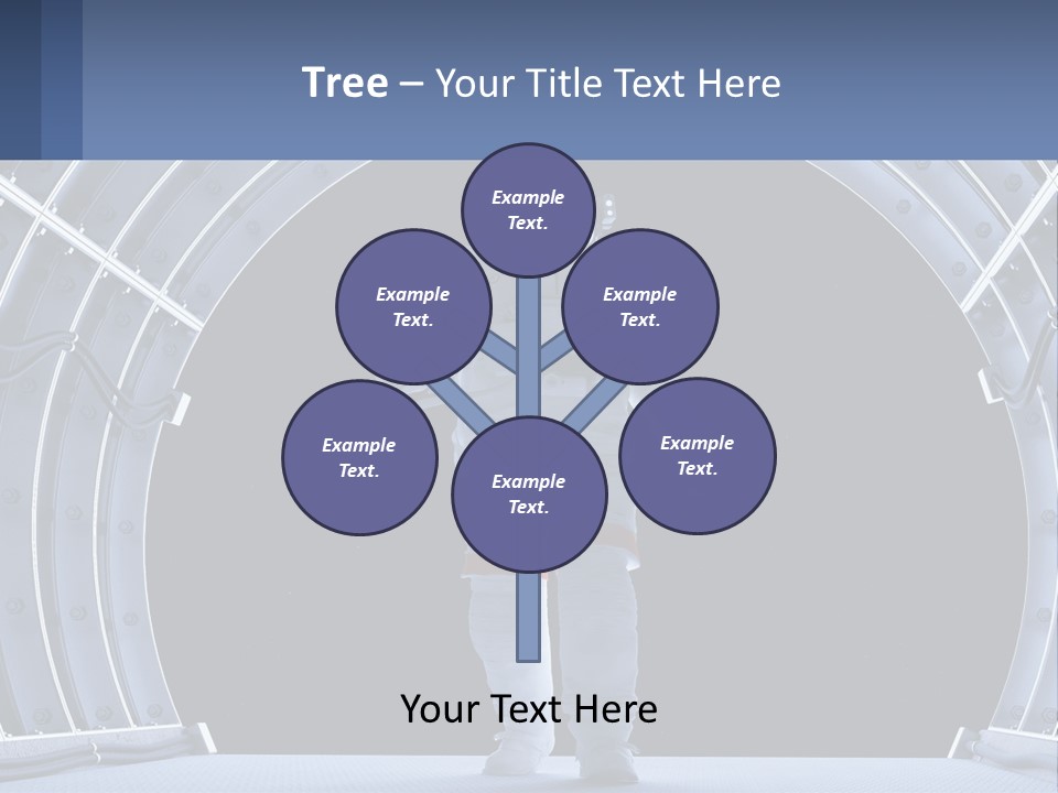 A Man In A Space Suit Is Walking Through A Tunnel PowerPoint Template