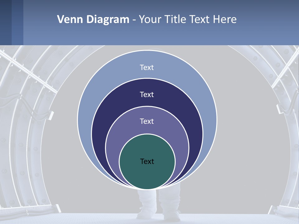 A Man In A Space Suit Is Walking Through A Tunnel PowerPoint Template