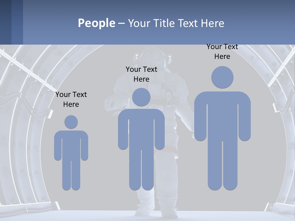 A Man In A Space Suit Is Walking Through A Tunnel PowerPoint Template