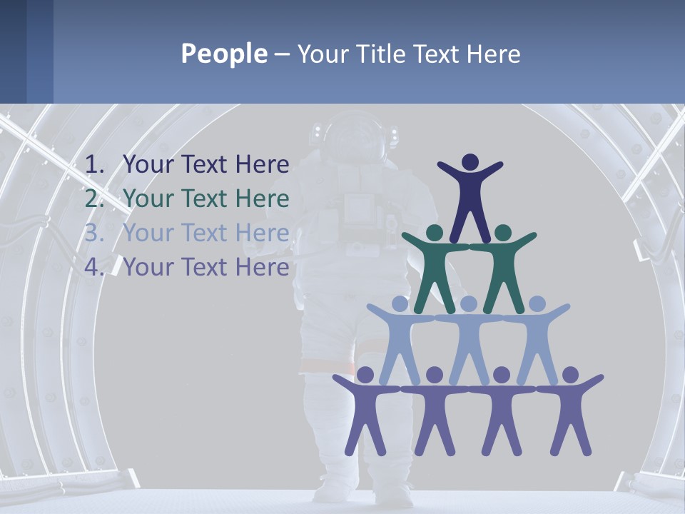 A Man In A Space Suit Is Walking Through A Tunnel PowerPoint Template