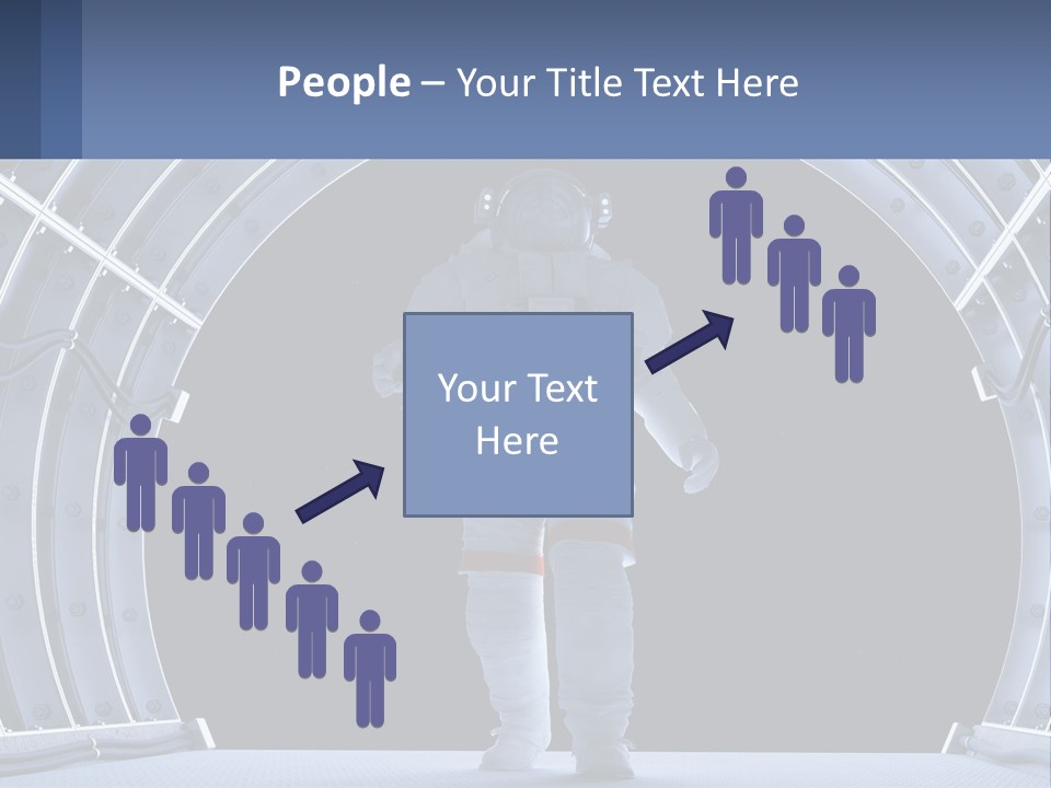 A Man In A Space Suit Is Walking Through A Tunnel PowerPoint Template