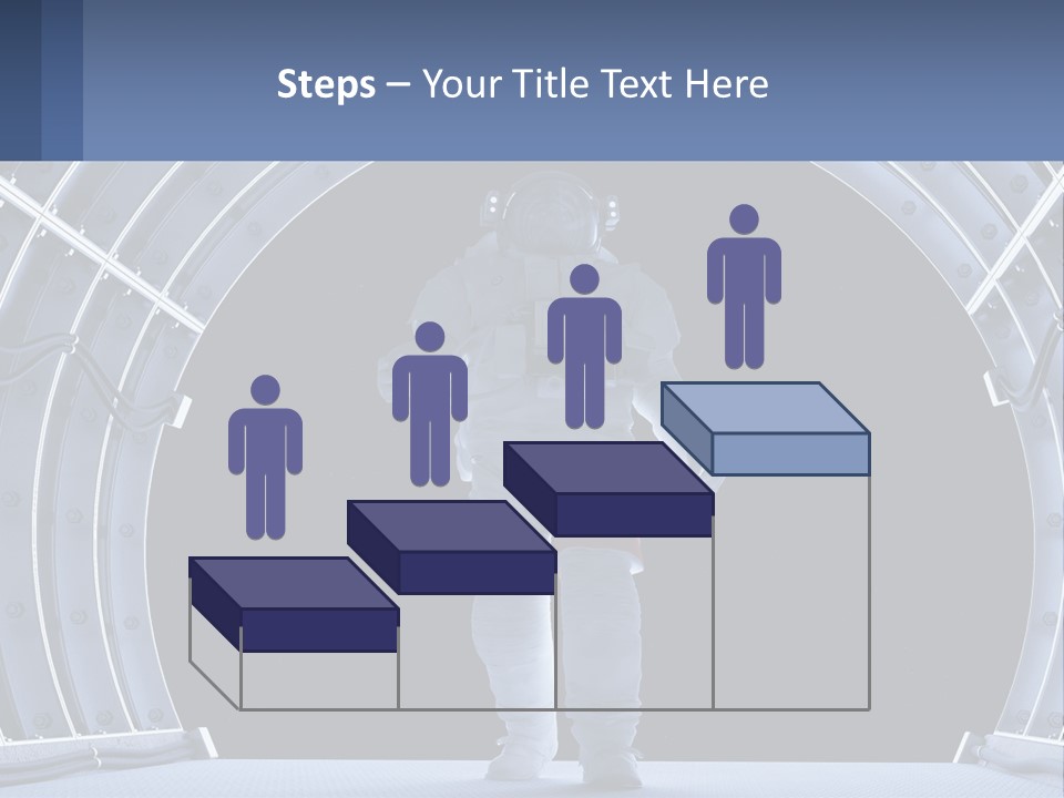 A Man In A Space Suit Is Walking Through A Tunnel PowerPoint Template