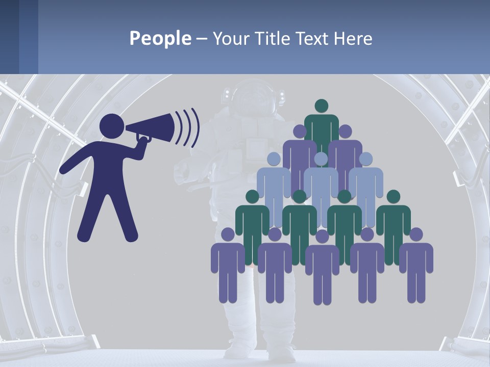 A Man In A Space Suit Is Walking Through A Tunnel PowerPoint Template