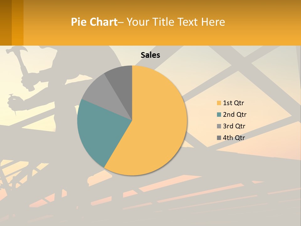 A Silhouette Of A Man Holding A Hammer On Top Of A Building PowerPoint Template