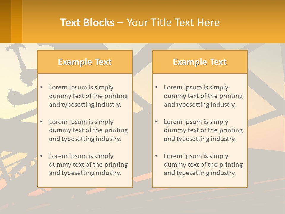 A Silhouette Of A Man Holding A Hammer On Top Of A Building PowerPoint Template