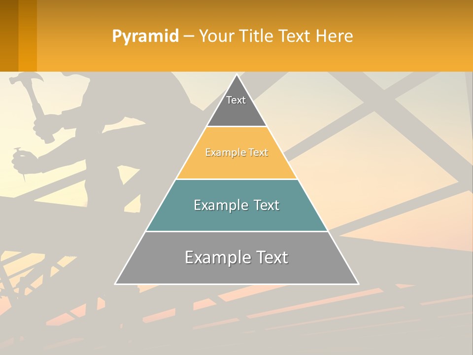 A Silhouette Of A Man Holding A Hammer On Top Of A Building PowerPoint Template