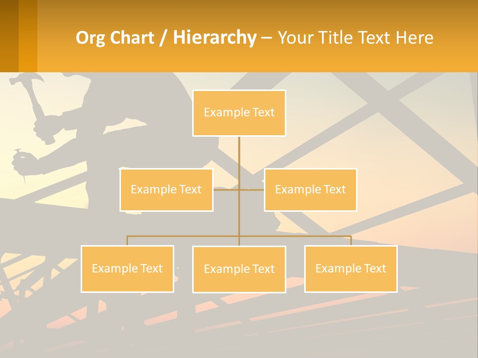 A Silhouette Of A Man Holding A Hammer On Top Of A Building PowerPoint Template