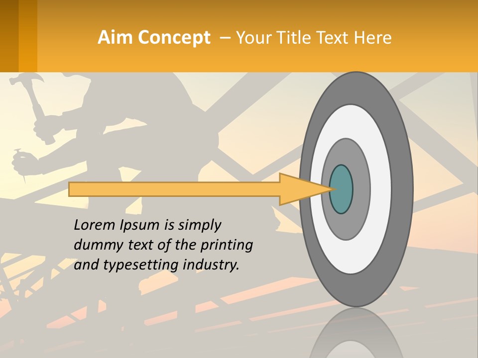 A Silhouette Of A Man Holding A Hammer On Top Of A Building PowerPoint Template