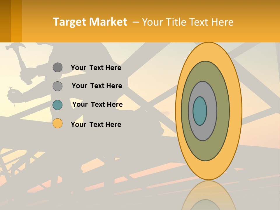 A Silhouette Of A Man Holding A Hammer On Top Of A Building PowerPoint Template