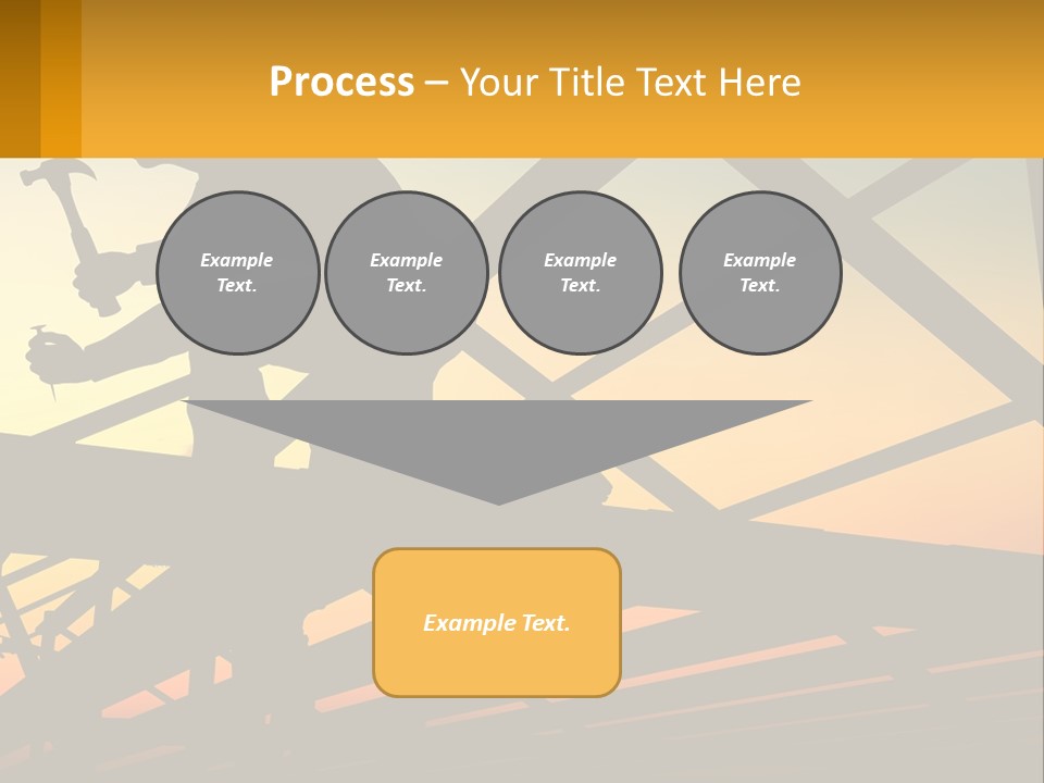A Silhouette Of A Man Holding A Hammer On Top Of A Building PowerPoint Template