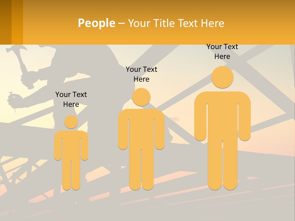 A Silhouette Of A Man Holding A Hammer On Top Of A Building PowerPoint Template