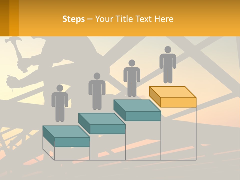 A Silhouette Of A Man Holding A Hammer On Top Of A Building PowerPoint Template