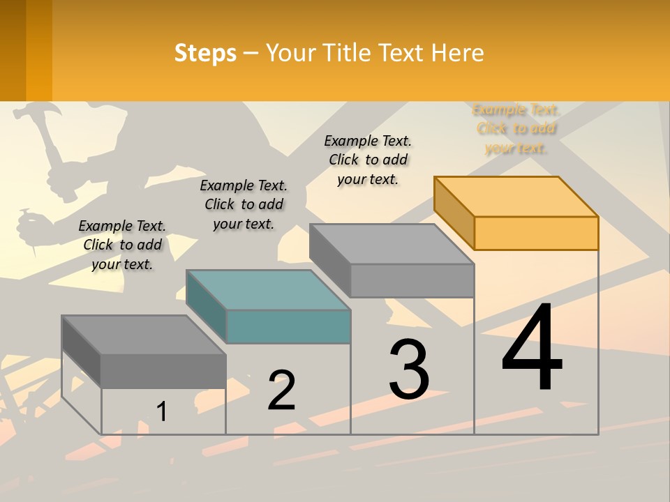 A Silhouette Of A Man Holding A Hammer On Top Of A Building PowerPoint Template