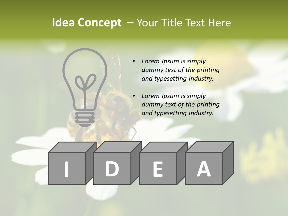 A Bee On A Flower Powerpoint Template PowerPoint Template
