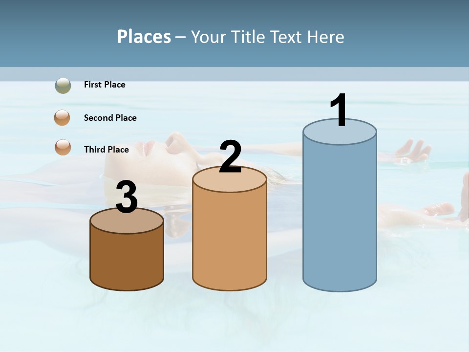 A Woman Floating In A Pool Of Water Powerpoint Template PowerPoint Template