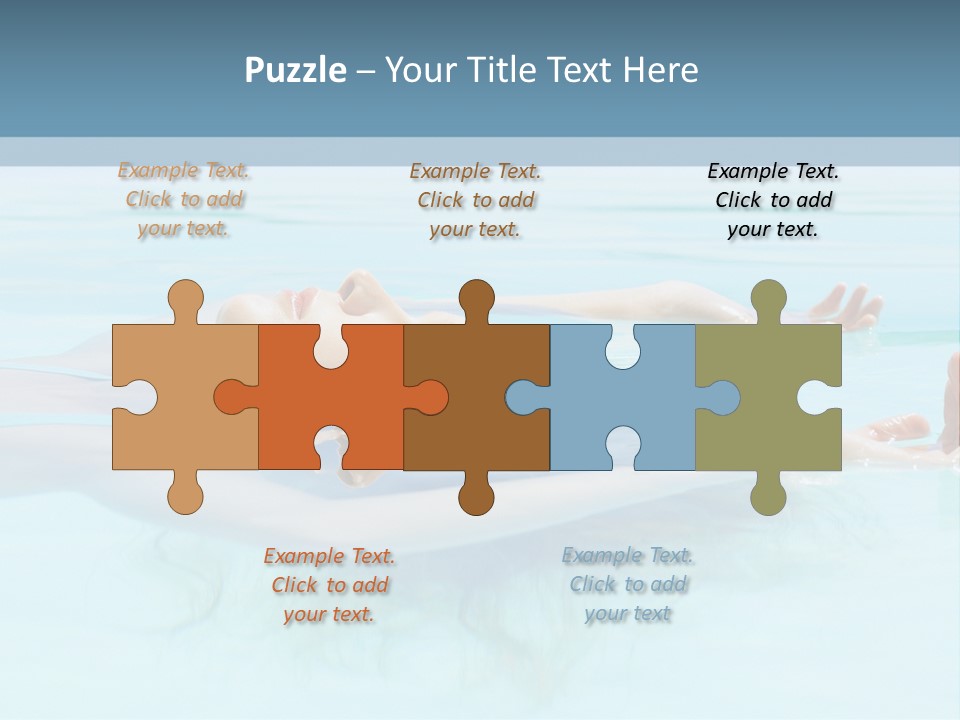 A Woman Floating In A Pool Of Water Powerpoint Template PowerPoint Template