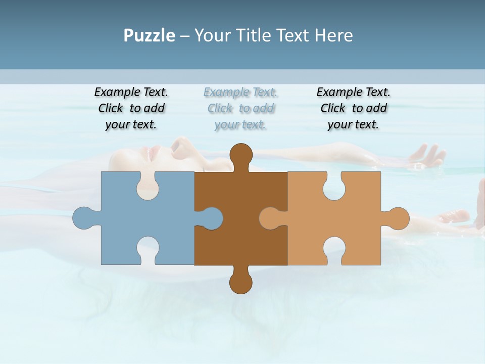 A Woman Floating In A Pool Of Water Powerpoint Template PowerPoint Template