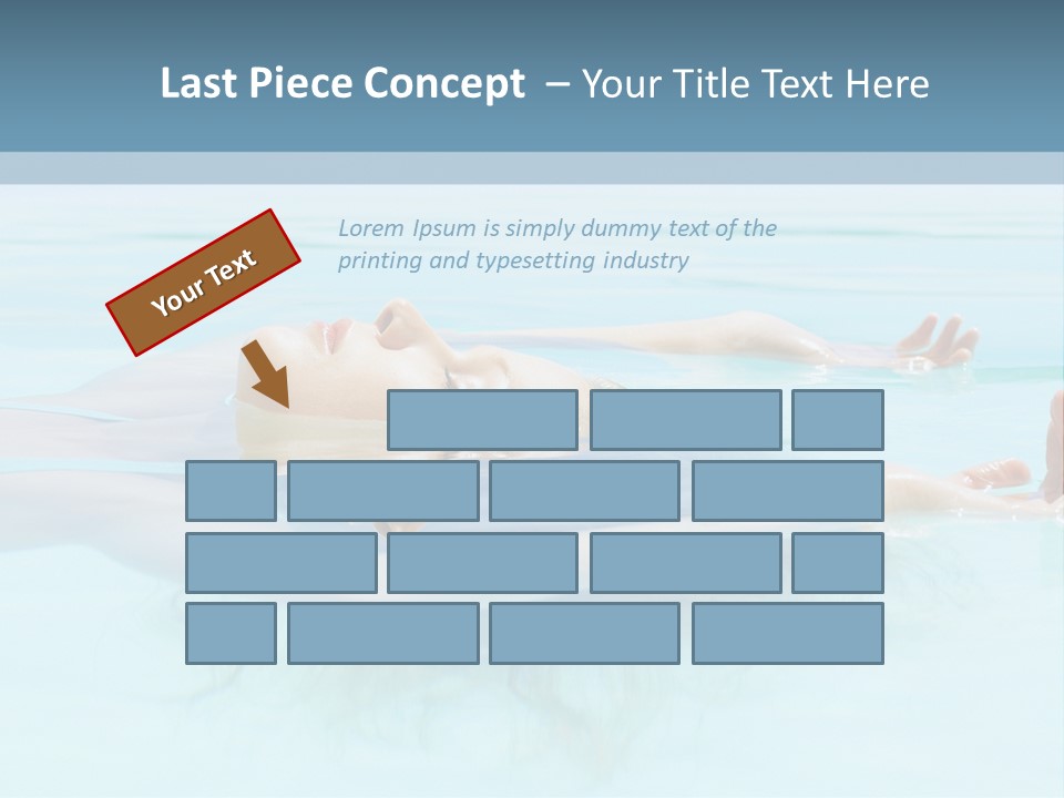 A Woman Floating In A Pool Of Water Powerpoint Template PowerPoint Template
