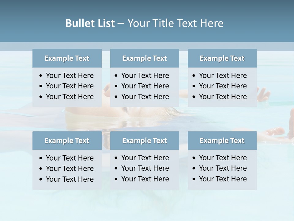 A Woman Floating In A Pool Of Water Powerpoint Template PowerPoint Template