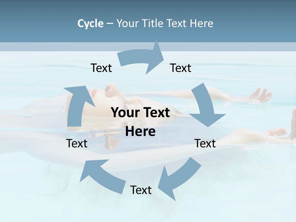 A Woman Floating In A Pool Of Water Powerpoint Template PowerPoint Template