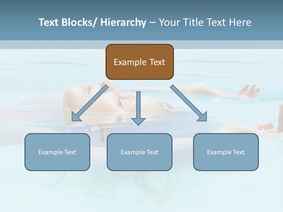 A Woman Floating In A Pool Of Water Powerpoint Template PowerPoint Template