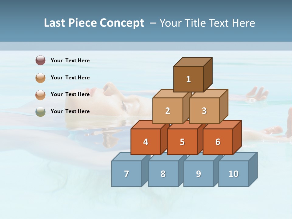 A Woman Floating In A Pool Of Water Powerpoint Template PowerPoint Template