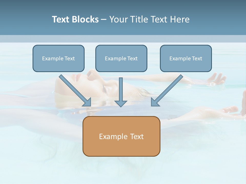 A Woman Floating In A Pool Of Water Powerpoint Template PowerPoint Template