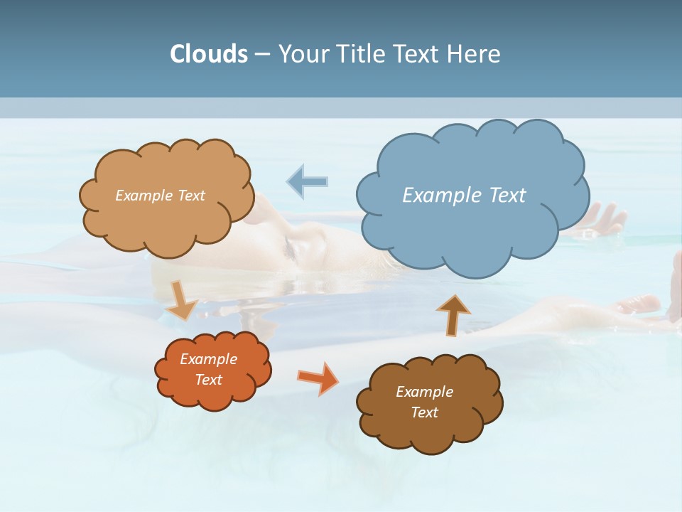 A Woman Floating In A Pool Of Water Powerpoint Template PowerPoint Template