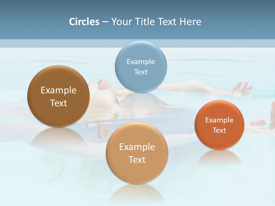 A Woman Floating In A Pool Of Water Powerpoint Template PowerPoint Template