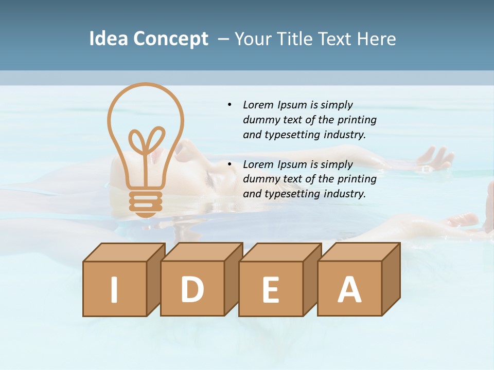 A Woman Floating In A Pool Of Water Powerpoint Template PowerPoint Template