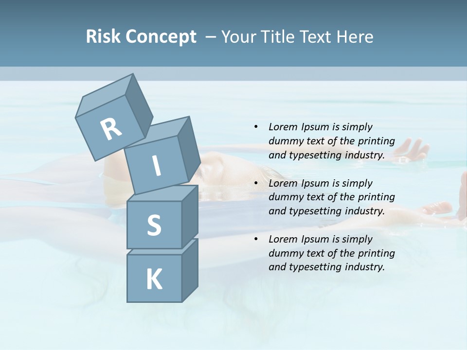 A Woman Floating In A Pool Of Water Powerpoint Template PowerPoint Template