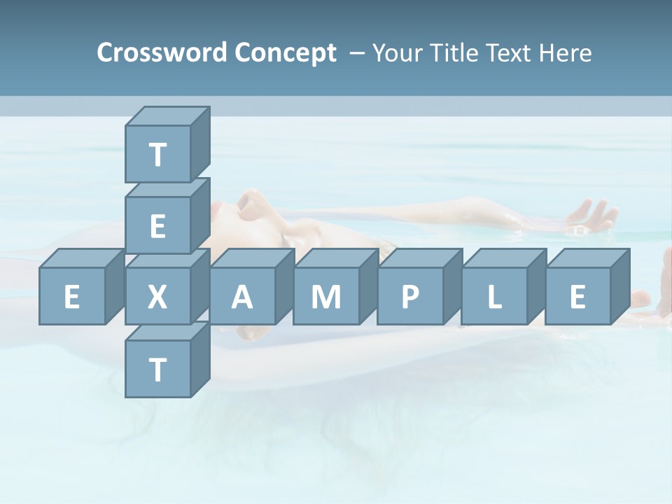 A Woman Floating In A Pool Of Water Powerpoint Template PowerPoint Template