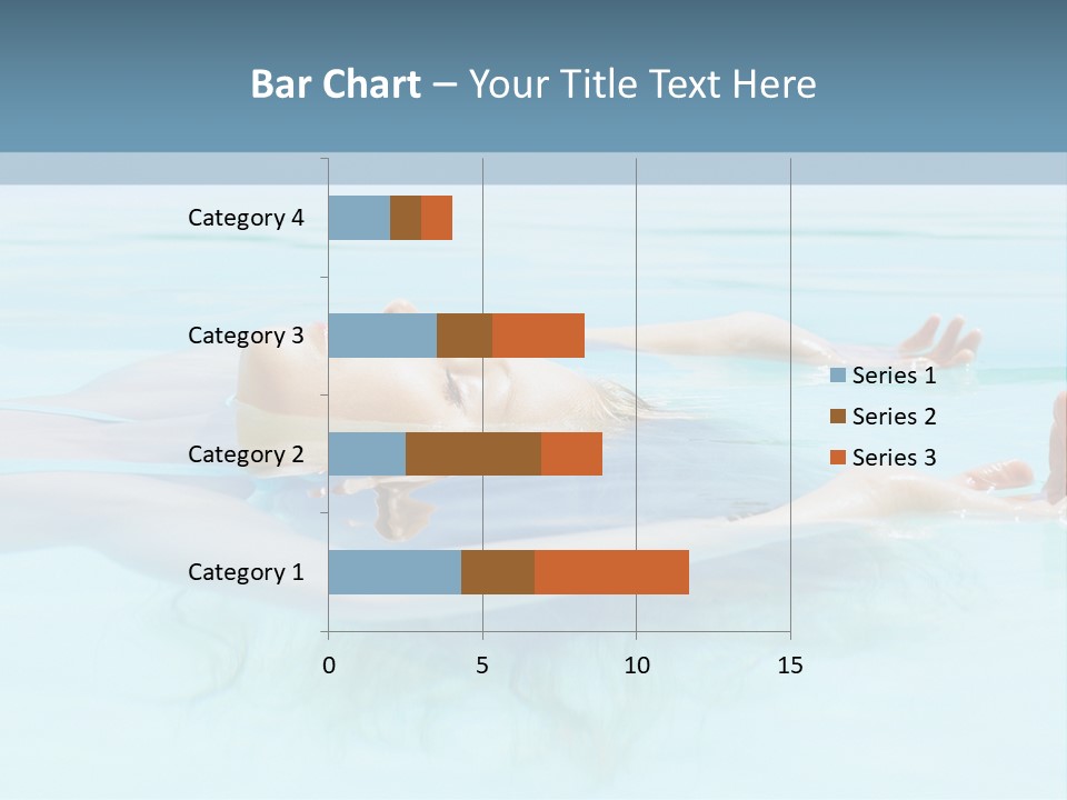 A Woman Floating In A Pool Of Water Powerpoint Template PowerPoint Template