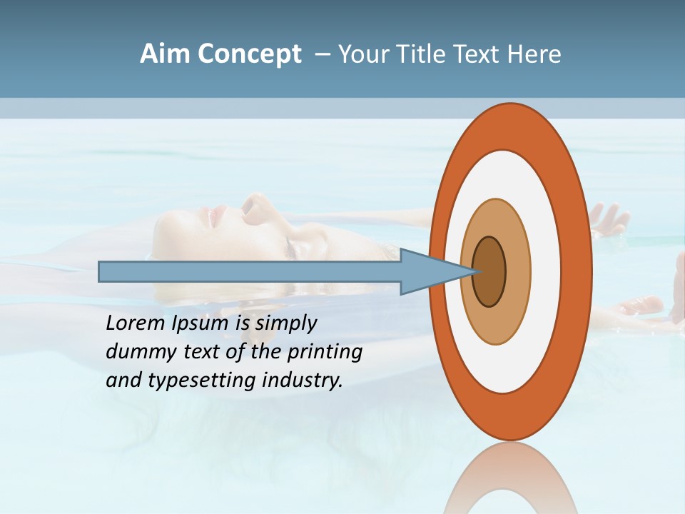 A Woman Floating In A Pool Of Water Powerpoint Template PowerPoint Template