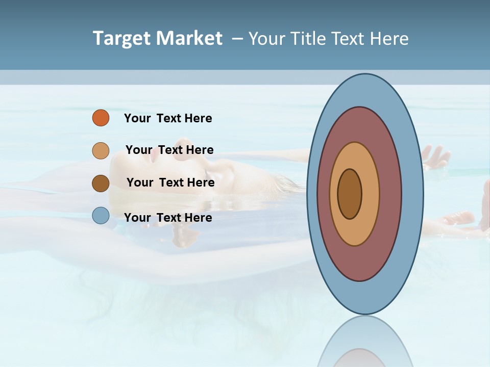 A Woman Floating In A Pool Of Water Powerpoint Template PowerPoint Template